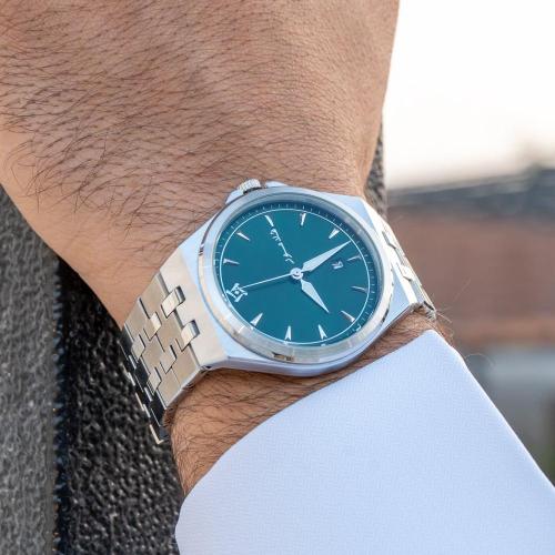 ساعة رجالية بسير ستيل بلون فضي