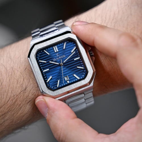 ساعة رجالية بسير ستيل بلون فضي