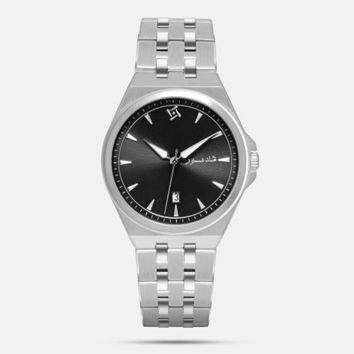 ساعة رجالية بسير ستيل بلون فضي