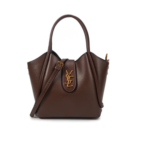 شنطة يد نسائية جلد حضور عصري - بني