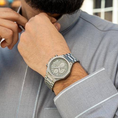 ساعة رجالية بسير ستيل وميناء تيتانيوم -إطلالة يومي...