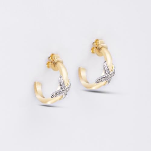 حلق من الفضة الخالصة عيار 925 الذهبي