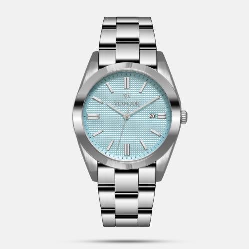 ساعة رجالية بسير ستيل فضي بميناء تيفاني - تصميم أن...