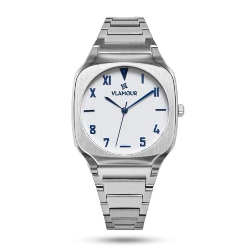 ساعة رجالية بسير ستيل بلون فضي