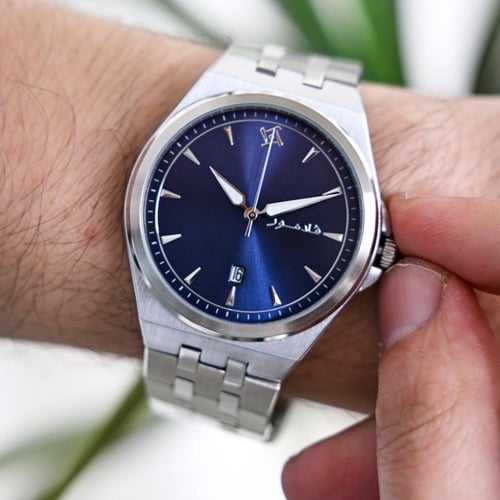 ساعة رجالية بسير ستيل بلون فضي