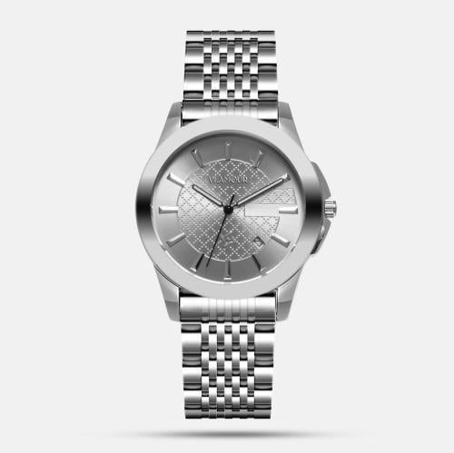 ساعة رجالية بسير ستيل بلون فضي