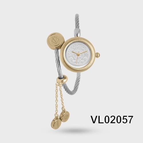 ساعة نسائية ستيل باللون الفضي و الذهبي