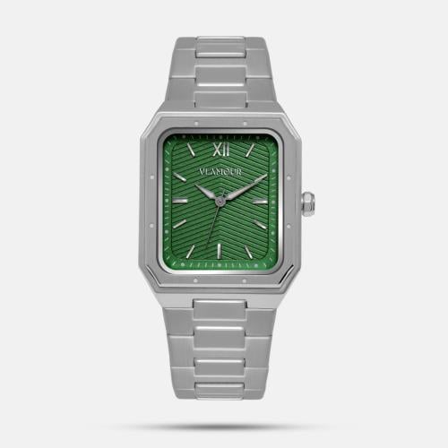 ساعة رجالية بسير ستيل بلون فضي