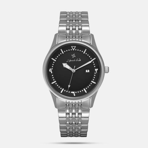 ساعة رجالية بسير ستيل بلون فضي