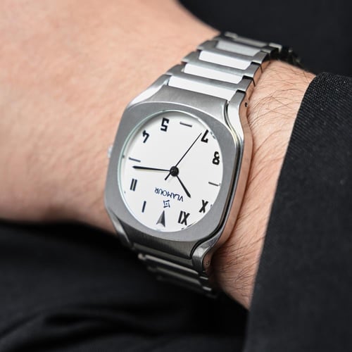 ساعة رجالية بسير ستيل بلون فضي