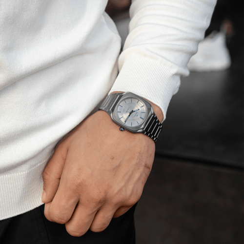 ساعة المجد الرجالية ستيل باللون الفضي