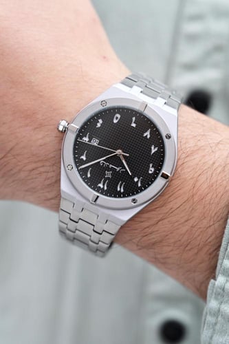 ساعة رجالية بسير ستيل بلون فضي