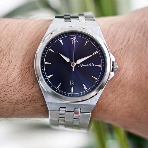 ساعة رجالية بسير ستيل بلون فضي