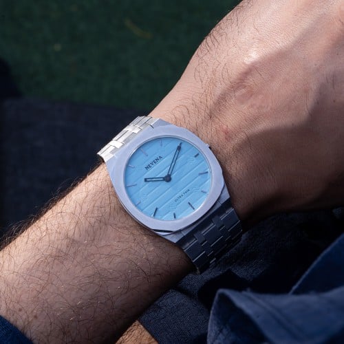 ساعة الحلم الرجالية ستيل باللون الفضي