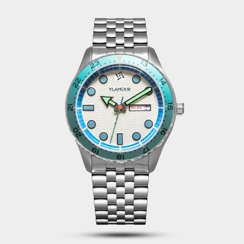 ساعة رجالية بسير ستيل بلون فضي