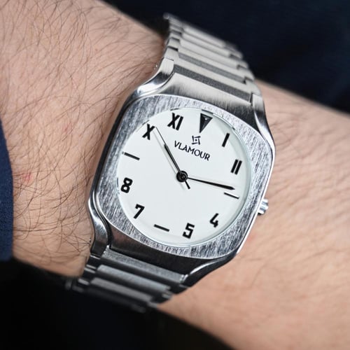 ساعة رجالية بسير ستيل بلون فضي