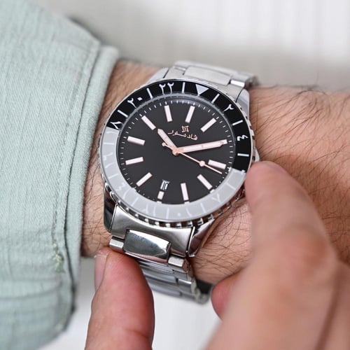 ساعة رجالية بسير ستيل بلون فضي