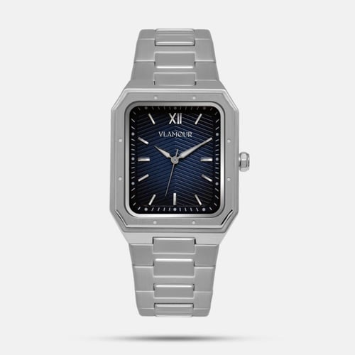 ساعة رجالية بسير ستيل بلون فضي