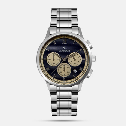 ساعة رجالية بسير ستيل بلون فضي