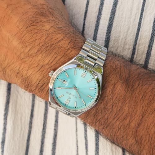 ساعة رجالية بسير ستيل بلون فضي