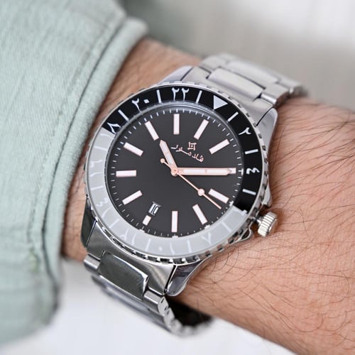 ساعة رجالية بسير ستيل بلون فضي