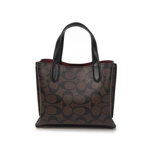 شنطة يد نسائية جلد بإطلالة فخمة - بني وأسود