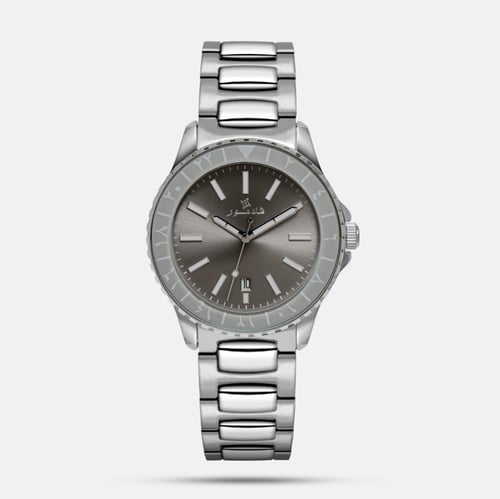 ساعة رجالية بسير ستيل بلون فضي