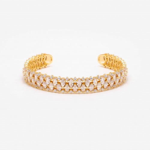 اسورة نسائية مرصعة بالزركون باللون الذهبي