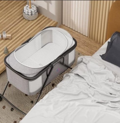 سرير نكست تو مي متنقل قابل للطي رمادي