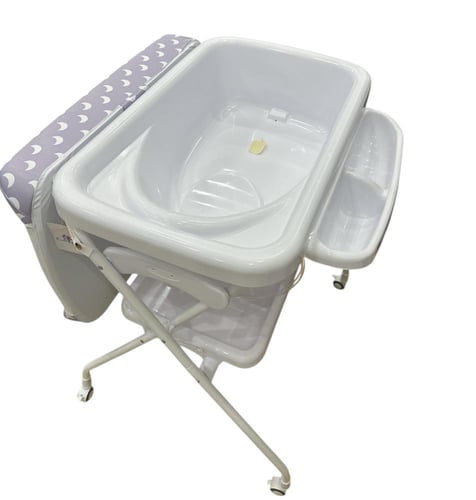 طاولة غيار + حوض إستحمام رمادي