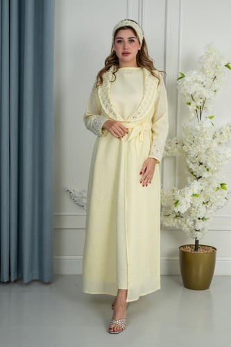 قميص استقبال اللمسه الماسيه - ليموني