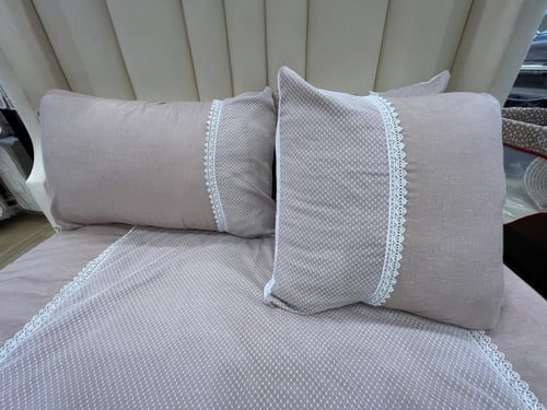 طقم مفرش نفاس قطن كتان مع سرير البيبي