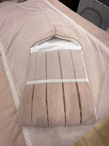 طقم مفرش نفاس قطن كتان مع سرير البيبي