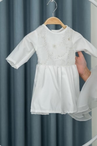 فستان استقبال قطني مطرز