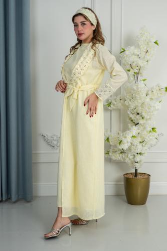 قميص استقبال اللمسه الماسيه - ليموني