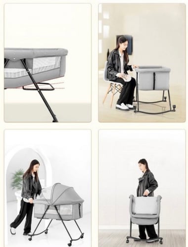 سرير اطفال 3في 1 قابل للطي ومهد وسهل التنقل مع نام...