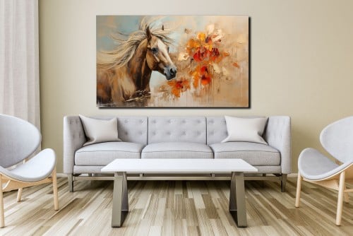 الخيل الادهم باللون تجريدي