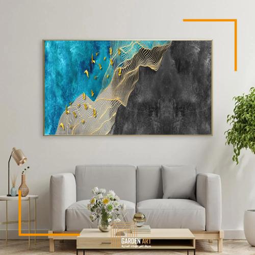 لوحة فن تجريدي- عصفور ذهبي