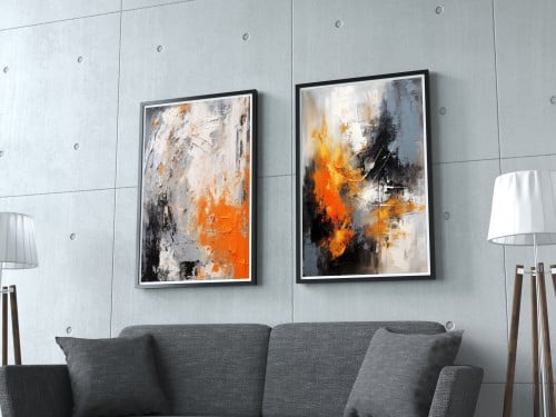 لوحة ثنائية فن تجريدي