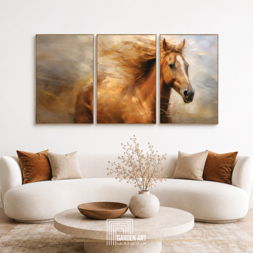 لوحة ثلاثية - خيل