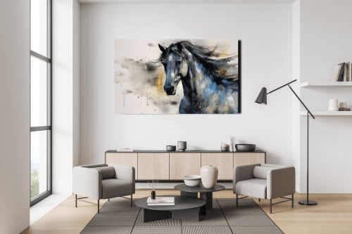 الخيل باللون الرصاصي تجريدي