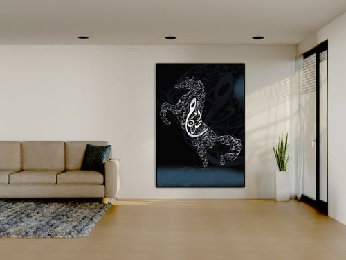 حروف اللغة العربية على شكل خيل