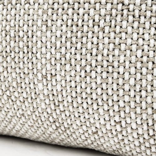 غطاء خدادية بيج بنسيج ناعم وحواف جلد رمادي