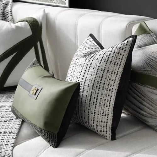 غطاء وساده اخضر مستطيل