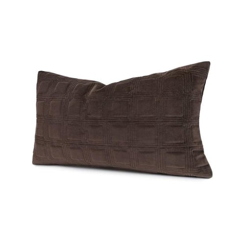 غطاء خداديه مستطيل بني شوكولاتة مخملي