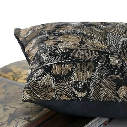 غطاء خدادية مستطيلة اسود وذهبي مستوحى من الطبيعه