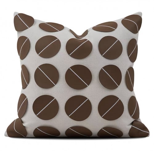 غطاء وسادة مودرن اوف وايت و بني