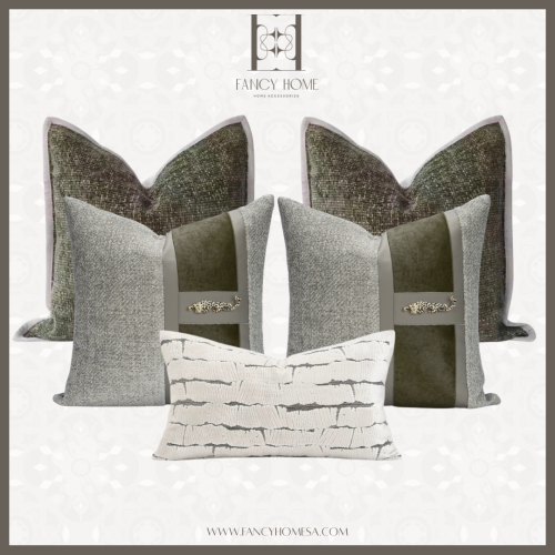 اغطيه خداديات رمادي واخضر زيتوني ببروش نمر