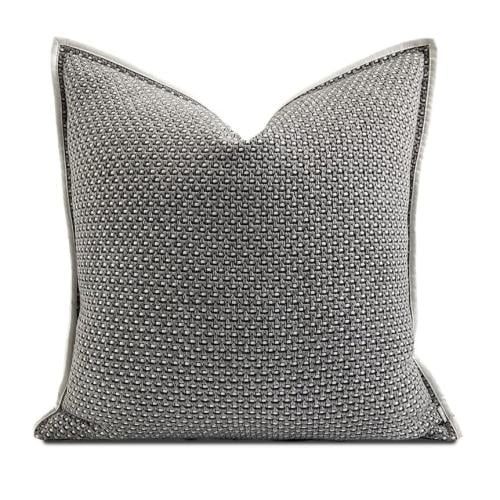 غطاء وساده رمادي و ابيض انيق