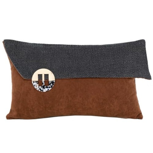 غطاء وسادة اورنج ورمادي